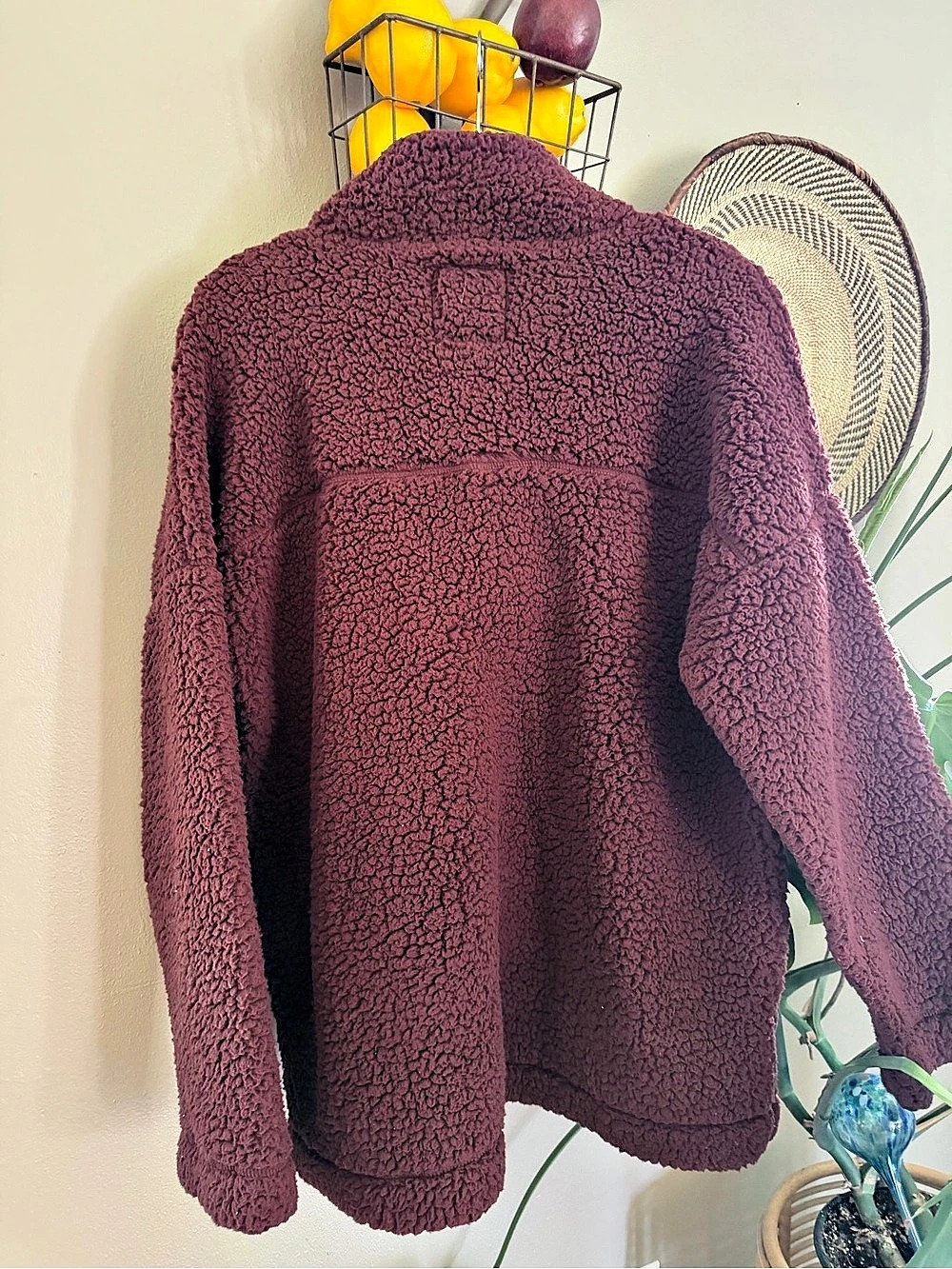 Aerie Purple Teddy Fleece Jacket Like New - Picture 2 of 2